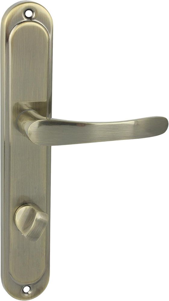 DOMINO Türgriff 78 Drückergarnitur WC - Badezimmer Set | Links & Rechts Türbeschlag für WC/Badezimmertüren | L-Form | aus Aluminium | Bronze | NOVA M3