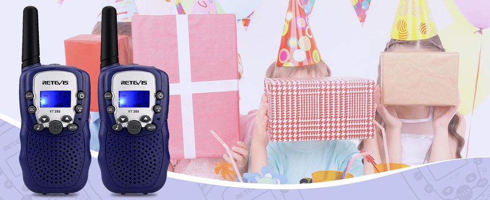 Retevis RT388 Walkie Talkie Kinder, Geschenke für Kinder, Spielzeug ab 4-12 Jahre, sichere Tastensperrer, für Abenteuer, Camping, Wandern (Zwei Paare)