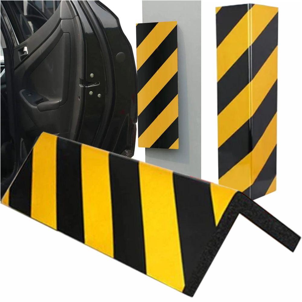 Eckenschutz Garage 50x20x1,5cm, reflektierender Kantenschutz selbstklebend, Wandschutz Schaumstoff für Parkplatz & Auto, EVI Garage Protector C50