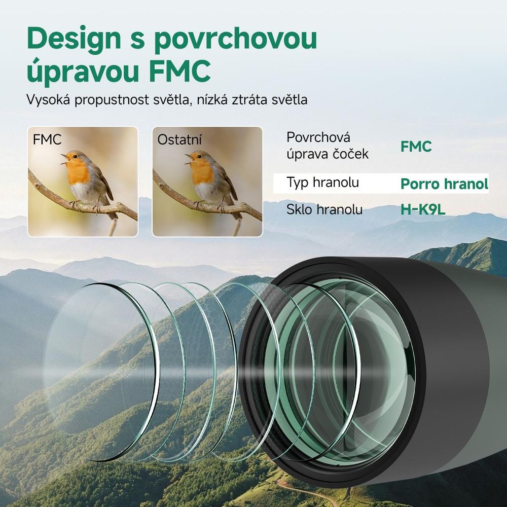 Svbony SV28 pozorovací dalekohled teleskop,25-75x100mm,monokular s HD BAK4 Porro hranolem FMC, Vhodný pro pozorování ptáků,střelbu a pozorování Měsíce