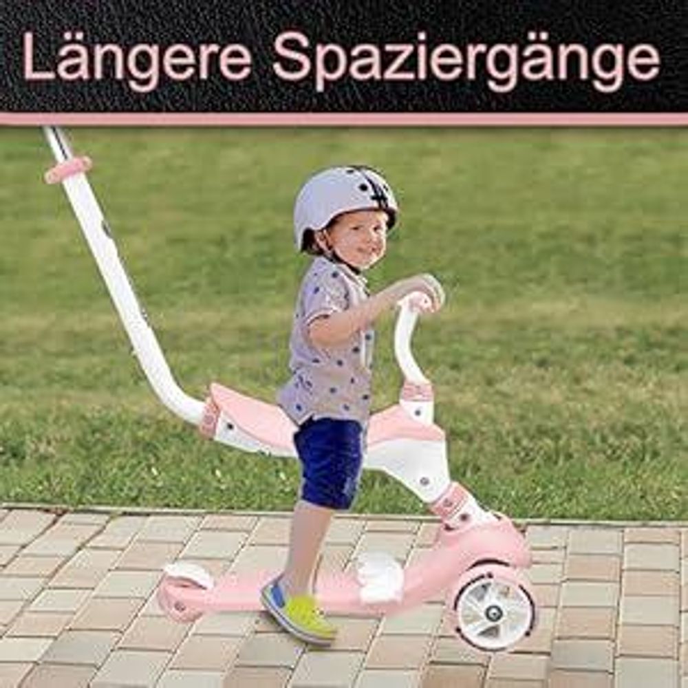 Multifunktionaler 5-in-1 Balance-Roller mit Sitz, Rosa, ab 1 Jahr