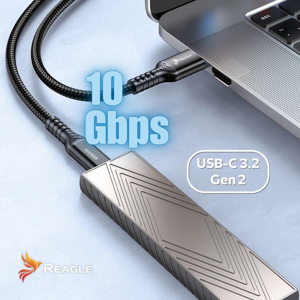 USB A auf USB C Kabel 1m – Schnellladen PD 60W QC4 – Datenkabel USB 3.2 Gen2 10Gbps – Ladekabel für Smartphone Laptop Tablet
