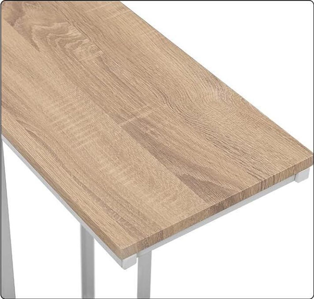 WOLTU Beistelltisch Kaffeetisch Nachttisch, Gestell aus Metall, Tischplatte aus Holz : Hell Eiche Farbe: Hell Eiche