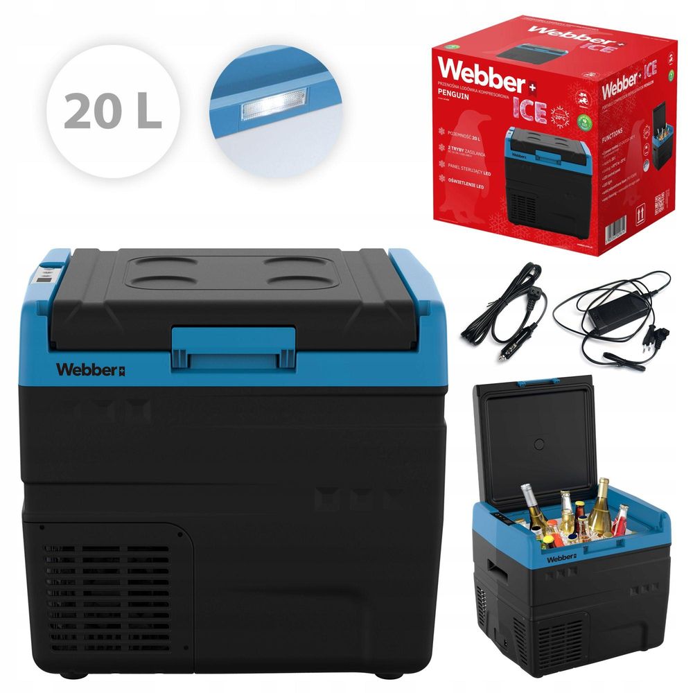 WEBBER PENGUIN LK-020 Kompressorkühlbox 20 Liter schwarz-blau