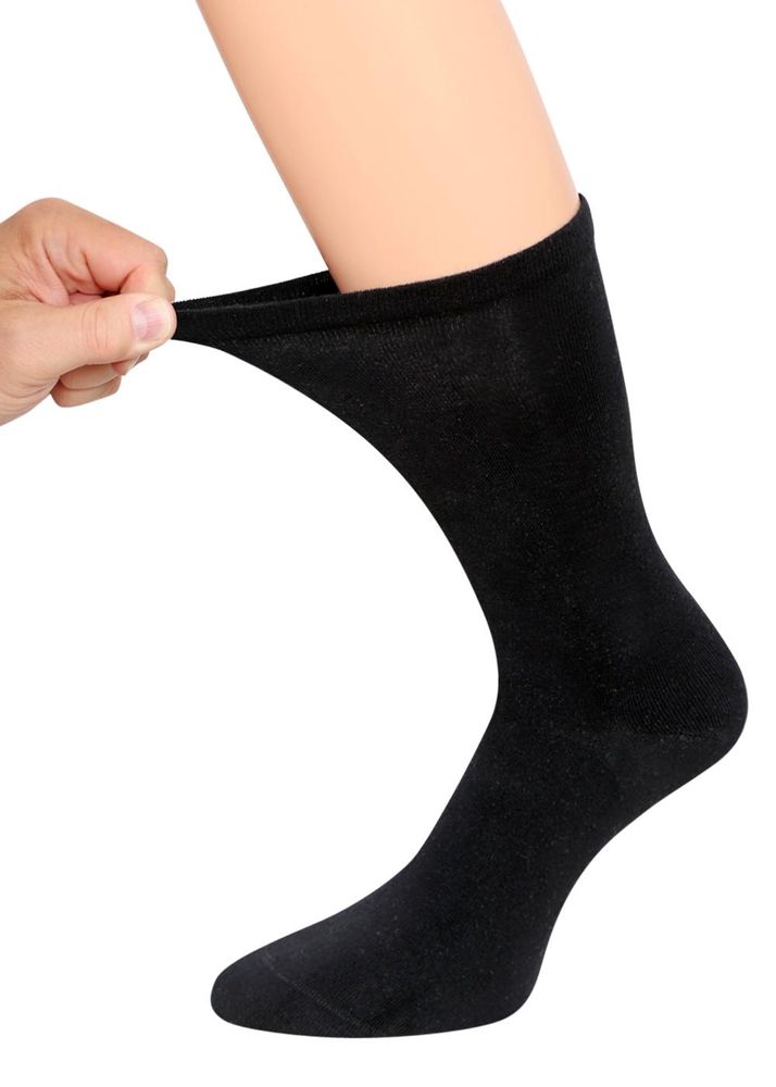 Schwarze Diabetiker Socken mit weichem und dehnbarem Komfortbund
