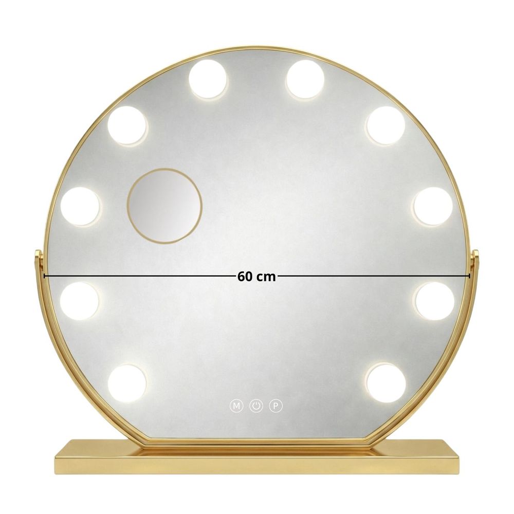 Lustro do makijażu złote make-up 60cm 10 LED barwa światła