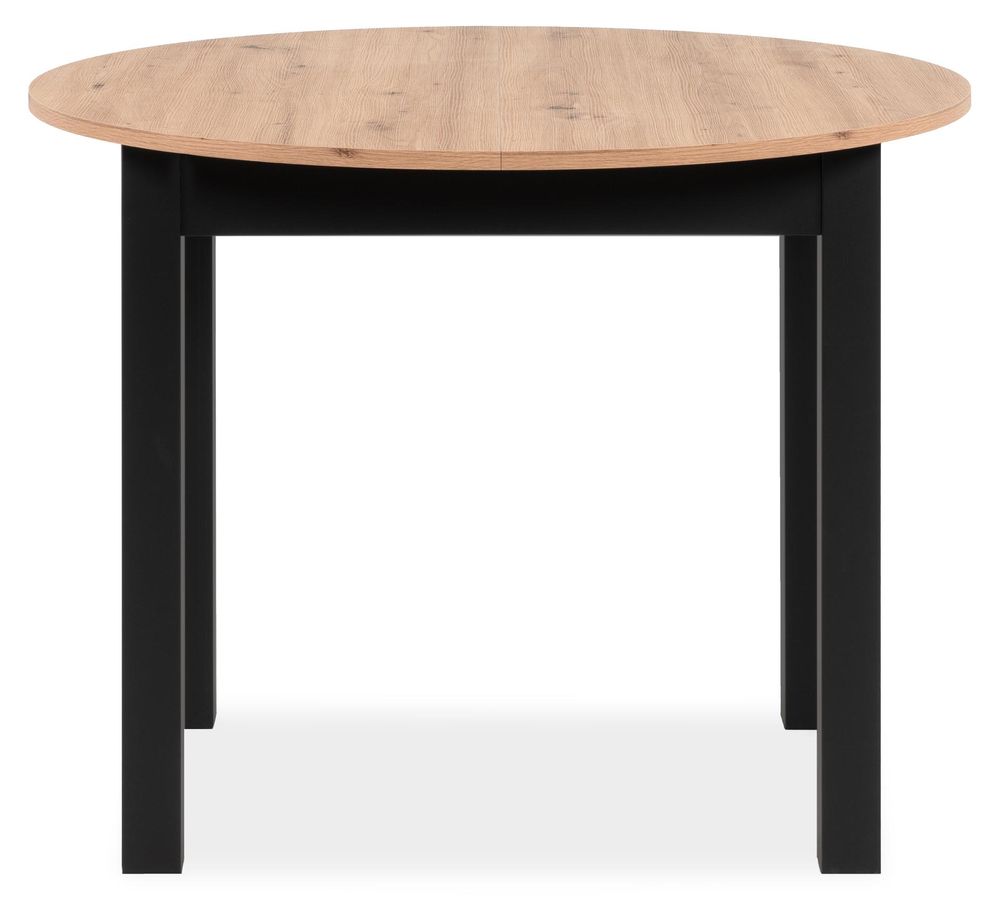 Esstisch >Coburg< in Artisan Oak / schwarz – Moderner Rundtisch mit Erweiterungsoption für 6 Persone