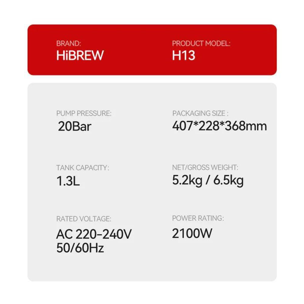 HalloBREW H13 Dual-Boiler Espressomaschine mit PID-Steuerung & Touchscreen
