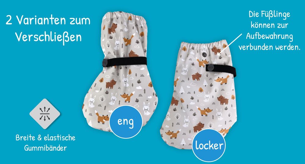 HECKBO Baby Regenfüßlinge Füßlinge mit Vlies Waldtiere Wald Forest Tiere 18-24 Monate