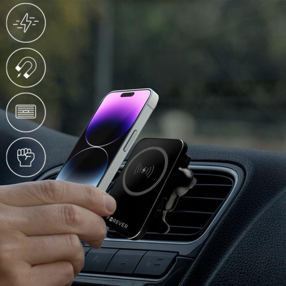 FOREVER Forever phone car mount + wireless charger 15W MACH-100