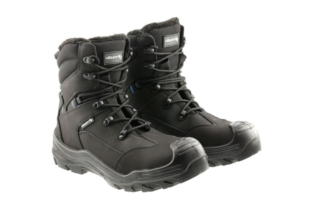 Isolierte Sicherheitsstiefel JORG S3L FO SR, Fellfutter, Verbundkappe, Nubukleder, schwarz, Gr. 46 – Art. HT5K590 | Högert Technik