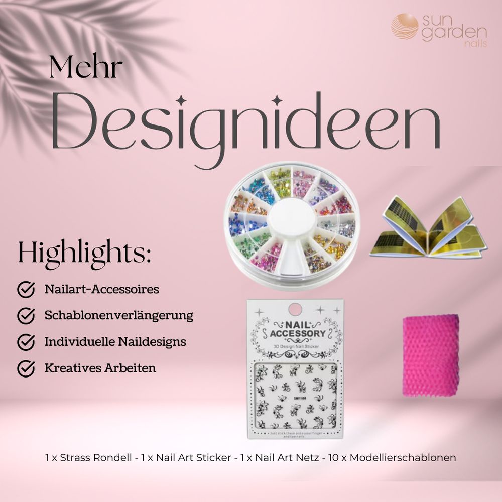 UV Gel Starterset Starlight inkl. UV-LED Gerät - Nagelstudio Einsteiger Set inkl. UV Gele, Farbgele, Nailart und UV Lampe