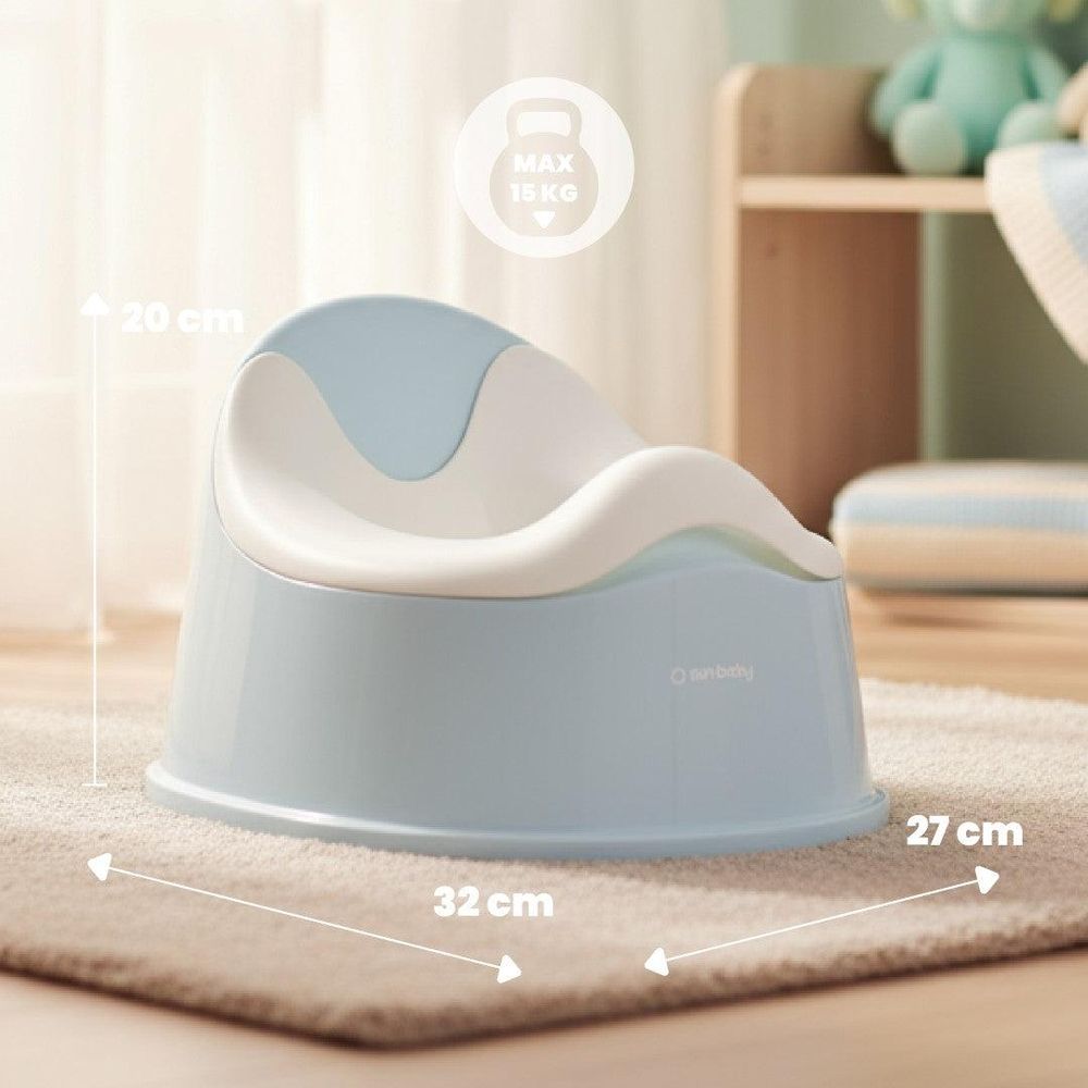 Orinal SUN BABY con dimensiones y capacidad máxima indicadas