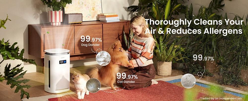 Provirtec Pawtent AP‑12 Luftreiniger für Haustiere – HEPA 13, 99.9% Filterung, leise, ozonfrei, 2000 sq. ft
