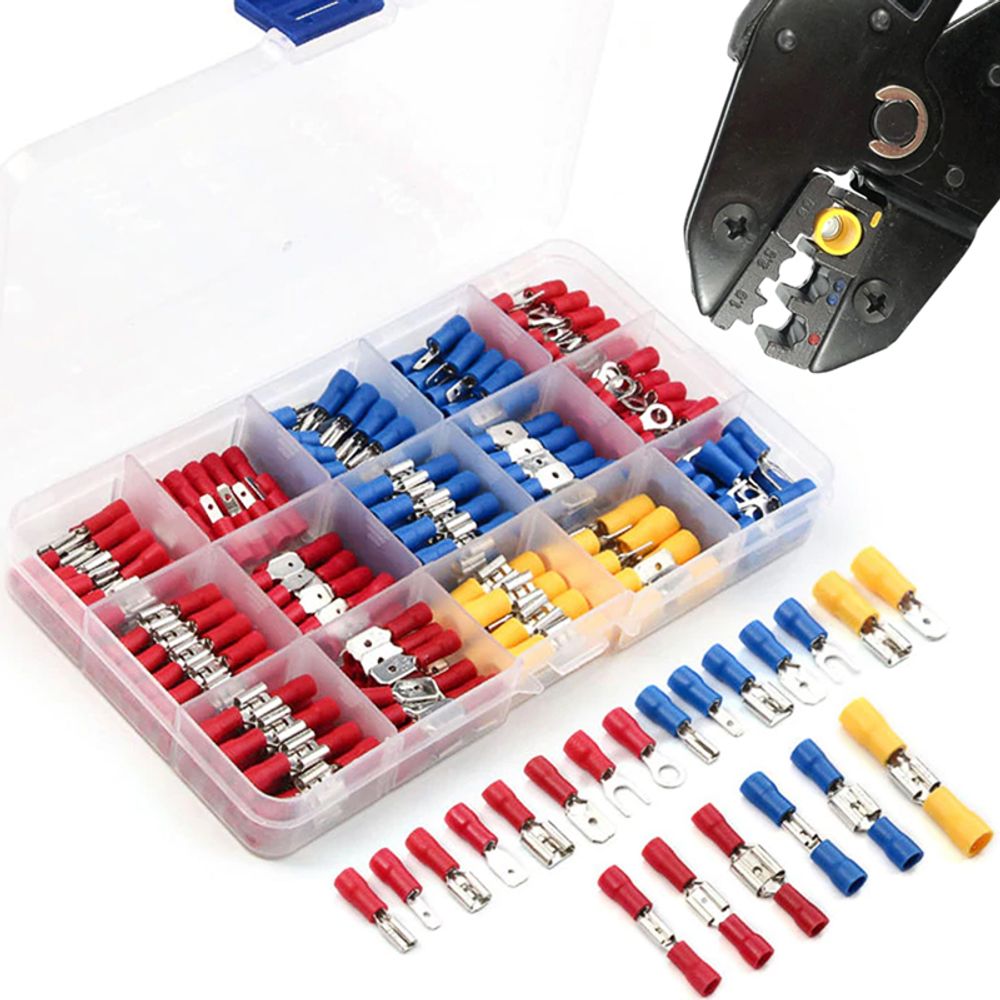 280tlg Kabelschuhe Satz mit Sortiment Box Auto KFZ Stossverbinder Steckverbinder Kit Flachstecker Quetschverbinder Retoo