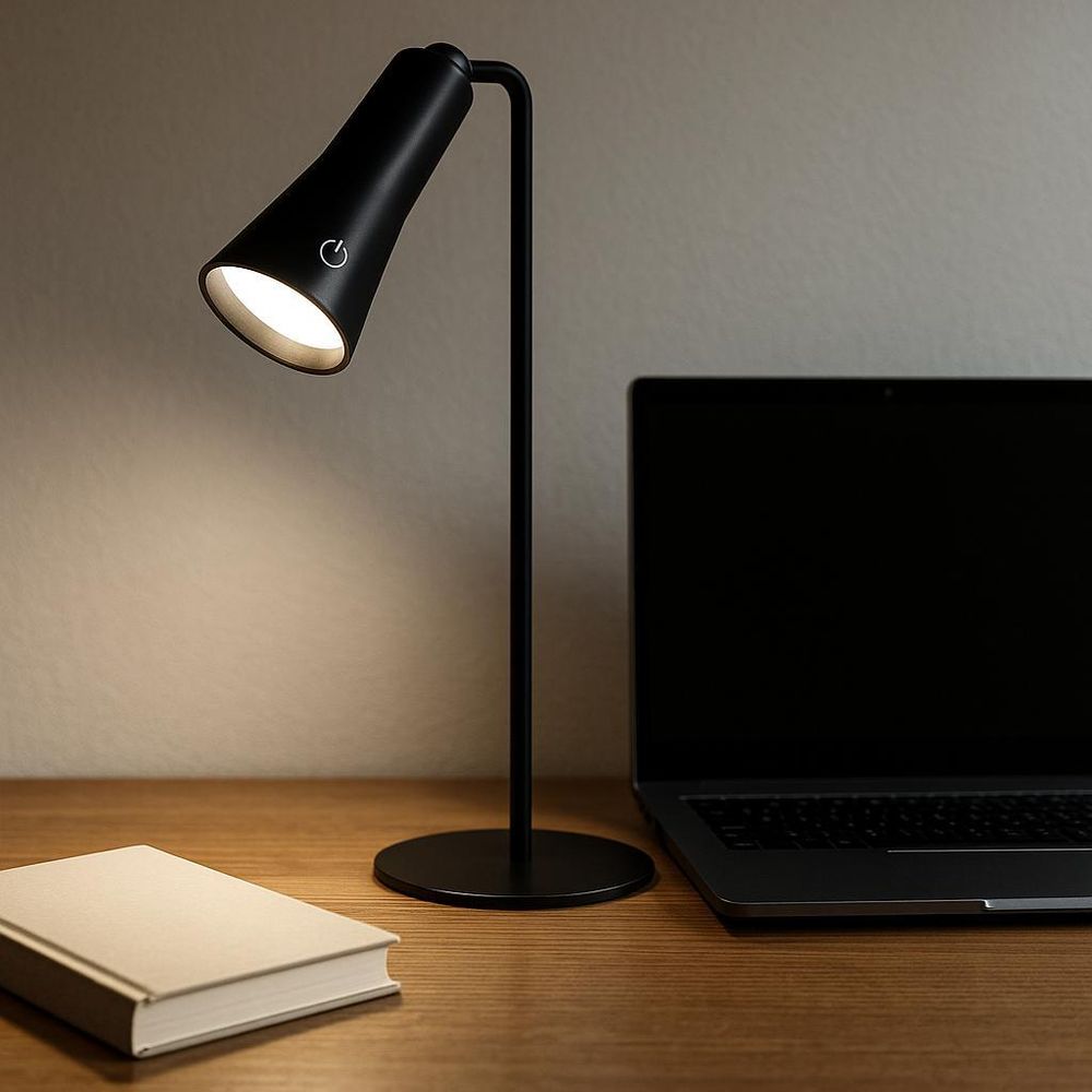 MasterLED LED Akku Tischleuchte 5W Dimmbar, Kabellose Leselampe Aluminium 4000K, Tragbar für Schule & Büro