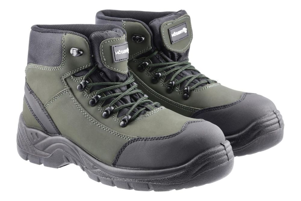 Sicherheitsstiefel RANDOW S3 SRC, Verbundkappe, Naturleder, antistatisch, dunkelgrün, Gr. 45 – Art. HT5K562 | Högert Technik