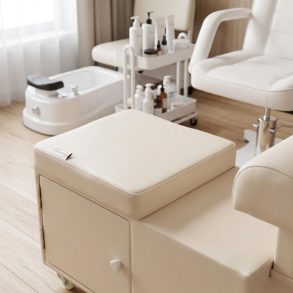 Podnóżek kosmetyczny wolnostojący do pedicure pufa do salony kosmetycznego
