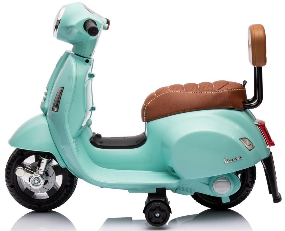 Profilo laterale della Vespa Mini che mostra le ruote laterali