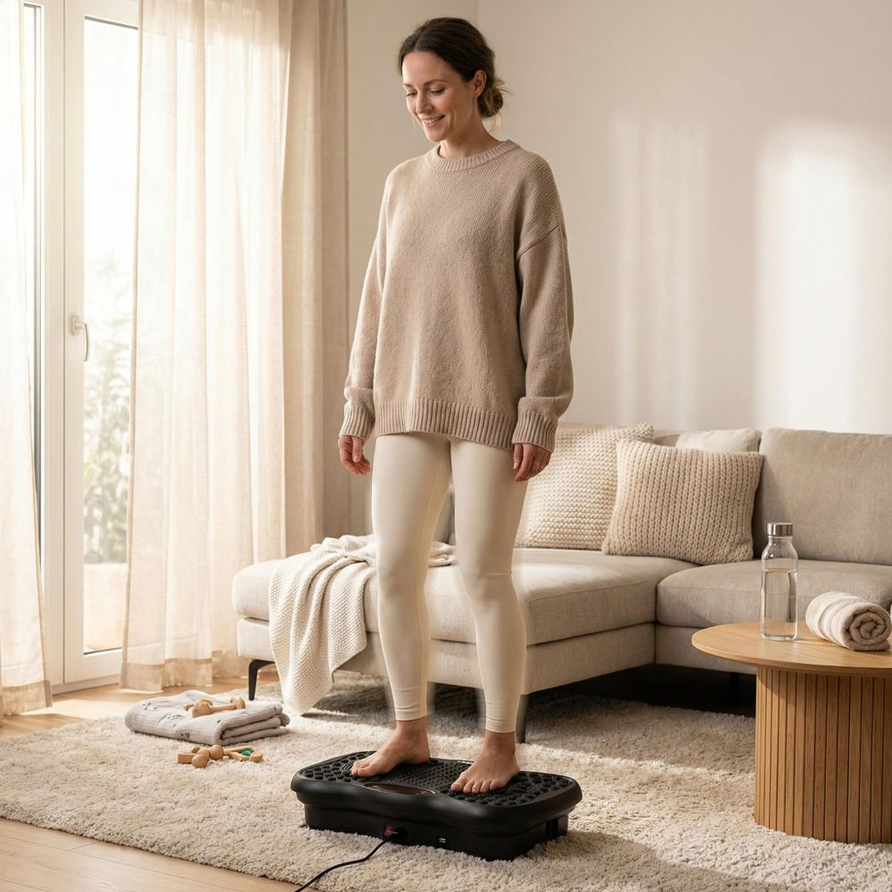Miweba Sports Vibrationsplatte MV150 | Vibroplatte - LCD Vibrotrainer - Trainingsgerät - bis 150 kg - 120 Intensitätsstufen - Fernbedienung (Weiß)