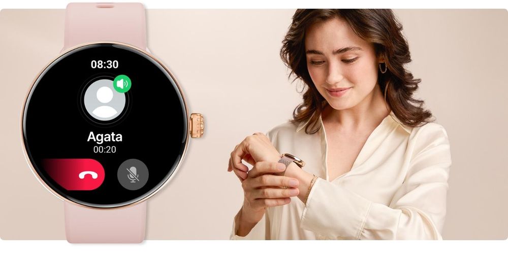 Smartwatch Forever da Donna Forevive 5 SB-365 Oro, IP68, Contapassi, Cardiofrequenzimetro, Monitoraggio del Sonno, Touchscreen, Bluetooth