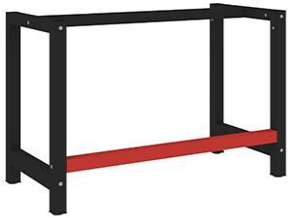 vidaXL Werkbankgestell Metall 120x57x79 cm Schwarz und Rot