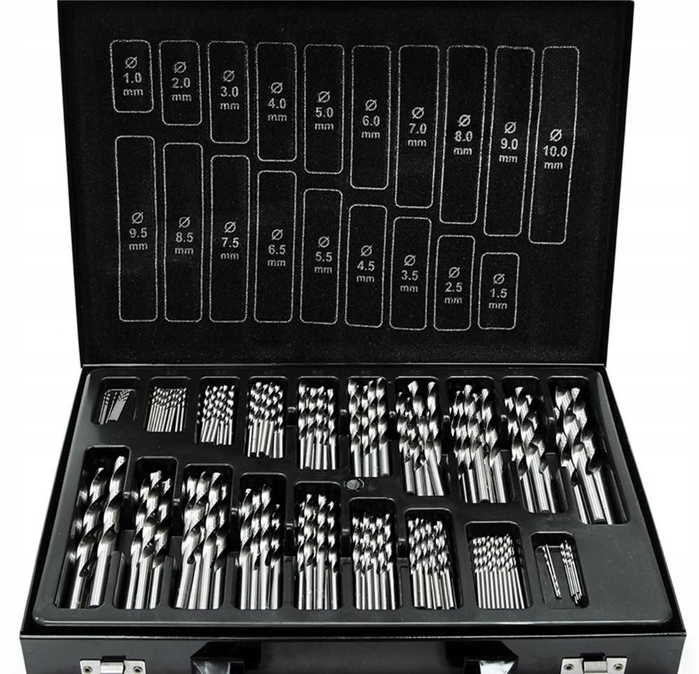 LUXTOM | Metallbohrer Set, 170-teilig, 1-10mm, Metallbohrersortiment, HSS geschliffen, Handbohrmaschine, Spiralbohrer, Schnellarbeitsstahl