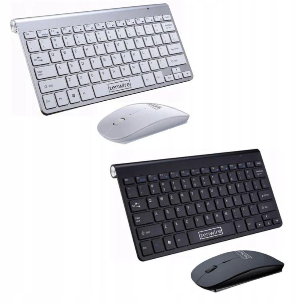 Tastatur und Maus - Kabellos Set - USB - Mini Slim - für Laptop PC TV - Universell