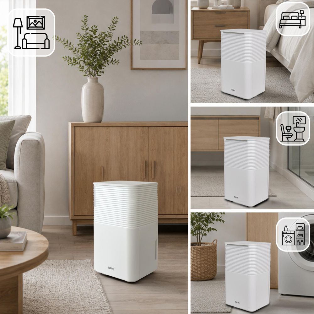 EBERG RICO Luftentfeuchter 12 l/24h Hygrostat Aromafunktion