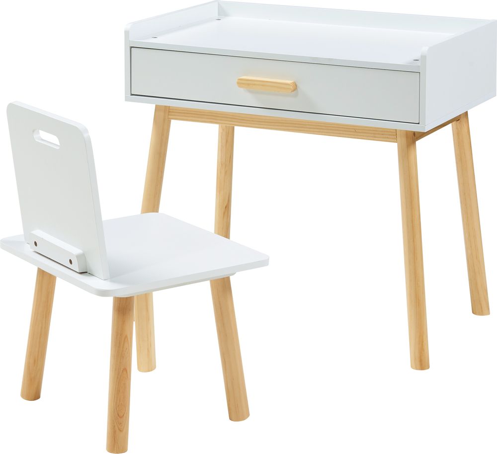 Kinderschreibtisch mit Stuhl 'Skjervøy' Holz/Weiß