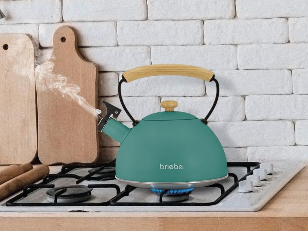 Briebe SKT1177GRE Nordic Set Toaster 2 Scheiben Breite Schlitze + Wasserkessel Induktion 2,3 L Grün