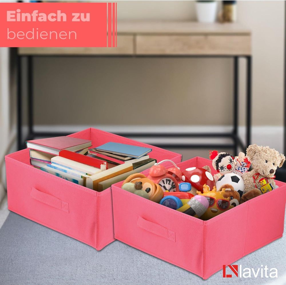 Lavita Storage Box | faltbare Aufbewahrung Boxen 31 x 31 x 15 cm | Schubladen-Organizer Box| Ordnungssysteme für Kleidung | Kleideraufbewahrung & Organisation | dunkelpink | 1 stück