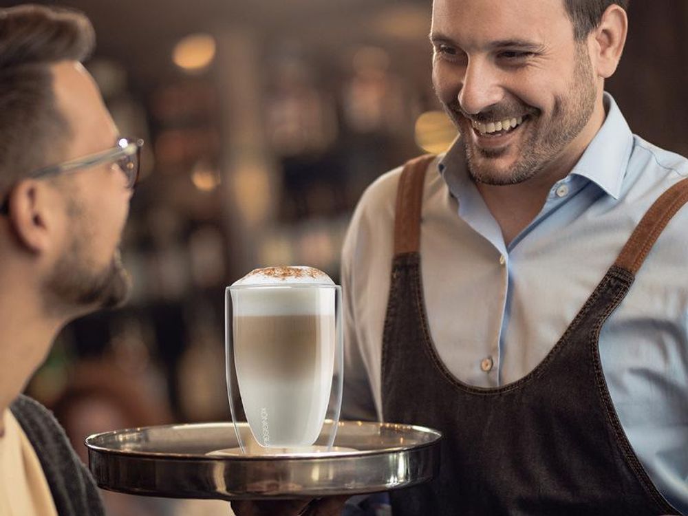 Königsglas Macchiato | 2x300 ml - Latte Macchiato-Gläser Set by Heidenfeld - Doppelwandig - Handgefertigt - Thermogläser - UV-versiegelt (2er Set)