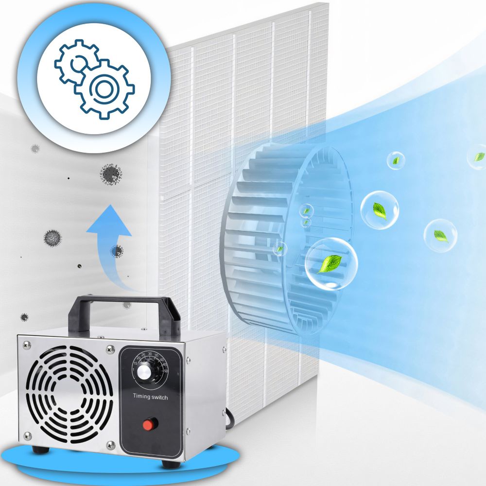 Ozongenerator Luftreiniger, O3 Ozonisator, Ozonmaschine mit Timer, 20 000mg/h für Obst, Gemüse, Wasser, Auto, Zuhause 90W Retoo