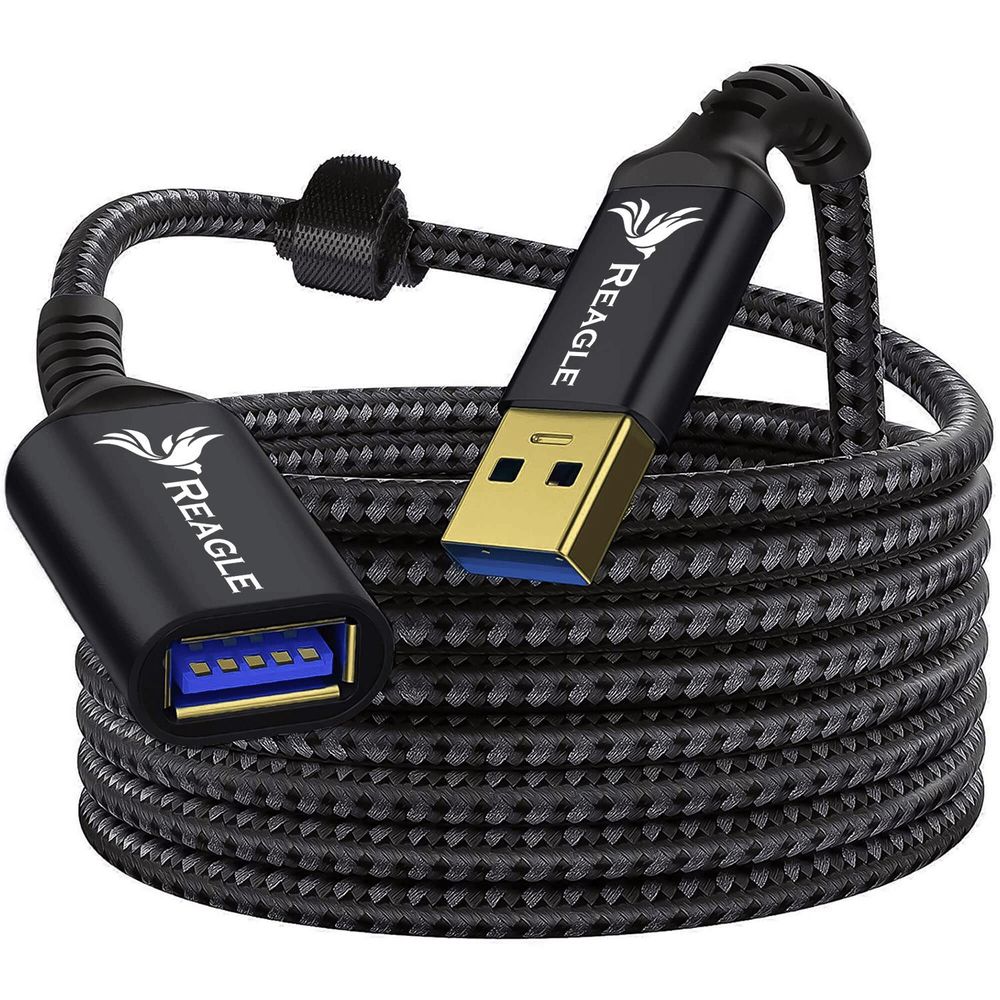 Reagle Usb 3.1 Gen1-Verlängerungskabel, 3 M, Usb-Stecker Auf Usb-Buchse, Verlängerung, 5 Gbit/S, Nylongeflecht