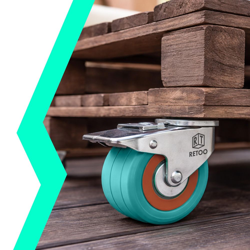 Schwerlastrollen Lenkrollen Transportrollen 4er Set - Polyurethan 75mm, mit Bremse, bis 220 kg Tragfähigkeit für Möbel & Werkbank Retoo