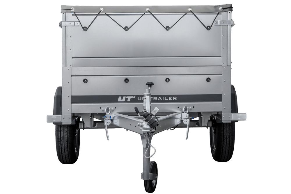 Przyczepka jednoosiowa 200x106 UNITRAILER GARDEN 200 KIPP z burtami BIS, stelażem H-0 i pokrowcem szarym