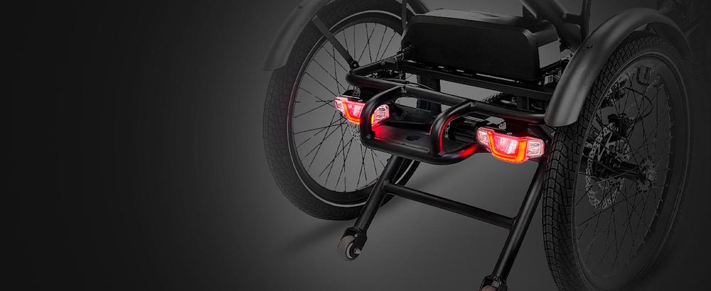 SachsenRAD E-Dreirad T6 Comfort mit tiefem Einstieg, Elektro Dreirad Faltbar, mit Differenzial, BIinker und Bremslicht, mit 7-Gang-Kettenschaltung