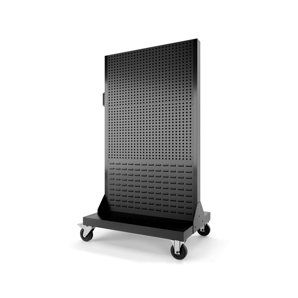 Werkstattwagen Werkzeugwand U04 Werkzeuglochwand für Garage Werkstatt Pulverbeschichtung Mobil 155,5 cm x 96,5 cm x 61 cm (H x B x T), Farbe: Schwarz