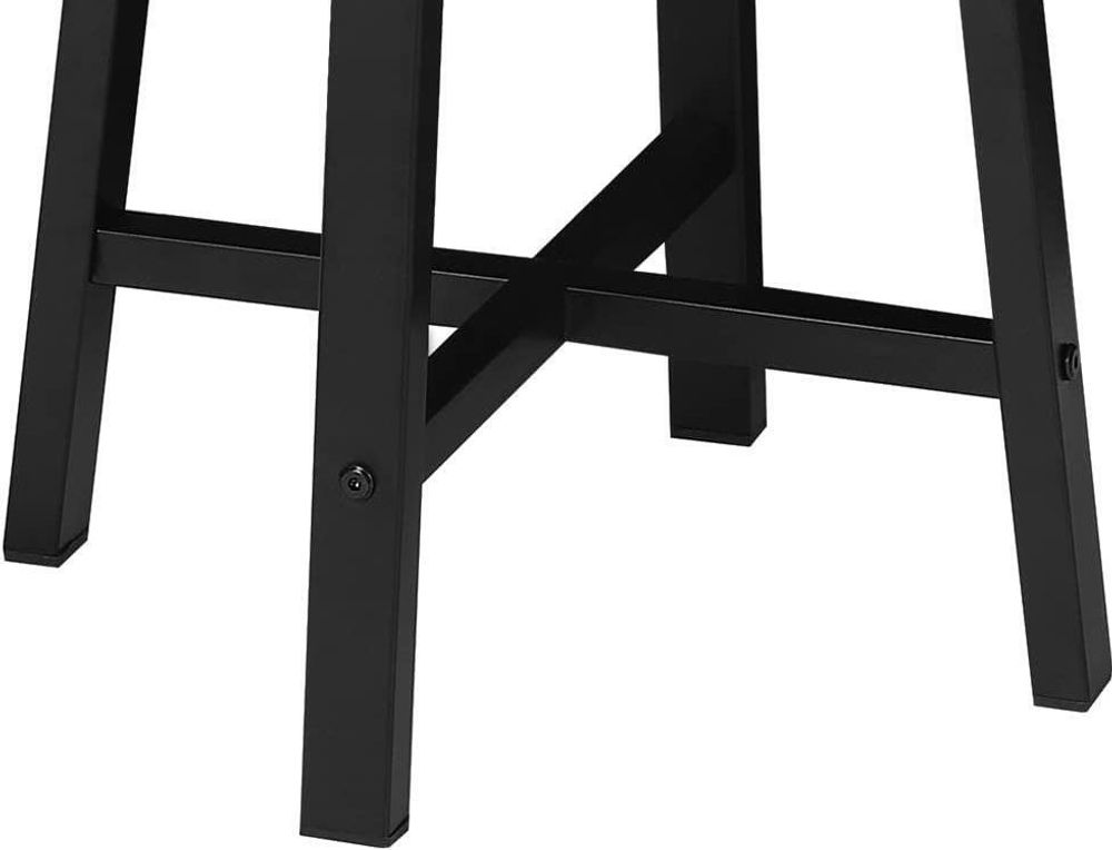 WOLTU Esszimmerstühle 2er Set, Küchenstuhl, Esszimmerhocker, Küchenhocker, Hocker mit Metallbeinen, im Industrial Design, Vintage-Holzmaserung Schwarz