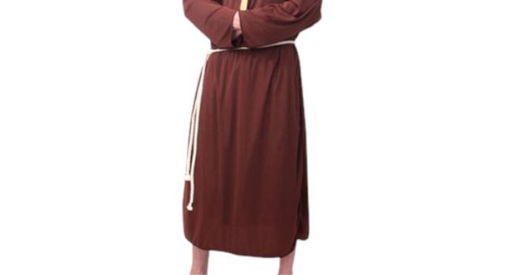 Kostüm Mönch, 2-tlg. Gewand mit Kapuze und Gürtel, Kutte, Robe, Priester-​Gewand, Mönch-​Kostüme, Mittelalter (L)