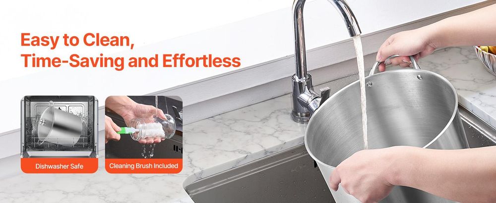 VEVOR Einmachbedarf Starter-Kit, 9-teiliges Edelstahl-Wasserbad-Einmachset für Anfänger, Einmachwerkzeug-Set: Topf, Gestell, Deckel, Trichter, Zange, Glasheber, Schraubenschlüssel, Magnetstab, Blasenheber, 2 Pcs+Pok