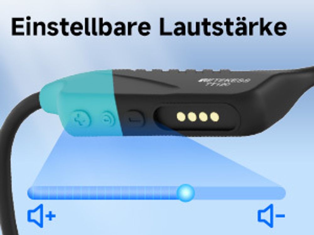 Retekess TT120 Sport Kopfhörer ,Knochenleitung, Schwimmen Headset, IP68 wasserdicht, 50m Unterwasserkommunikation, für Laufen, Radfahren, Training