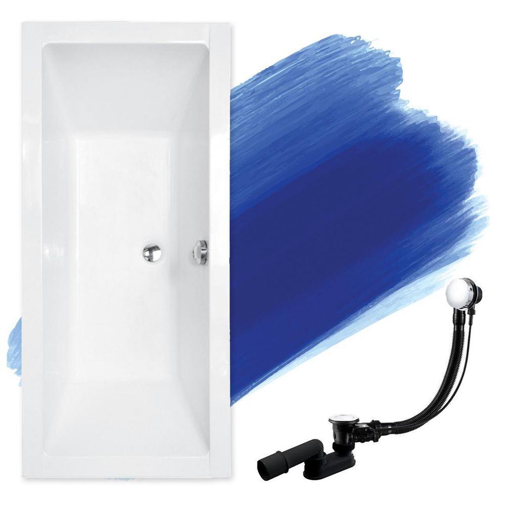 Weiß Eckbadewanne mit modernem, dargestellt mit einem schwarzen Ablauf