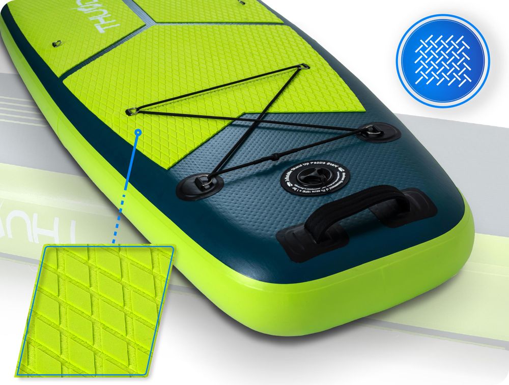 THUNDER® | VISO 365 | Nadmuchiwana deska SUP | 365 cm | Funkcja kajaka 2 w 1 | Kompletny zestaw z plecakiem | 15 PSI | Maks. waga użytkownika 150 kg