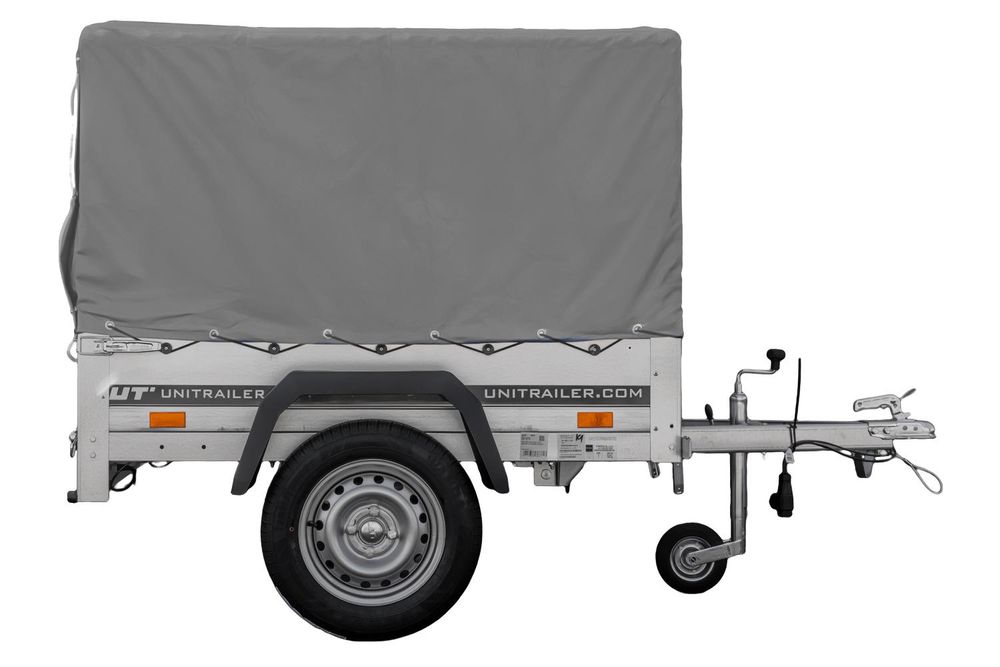 Kipper Anhänger 750 kg Garden Trailer 150 KIPP 150x106 cm [mit Hochplane, Hochspriegel und Stützrad]