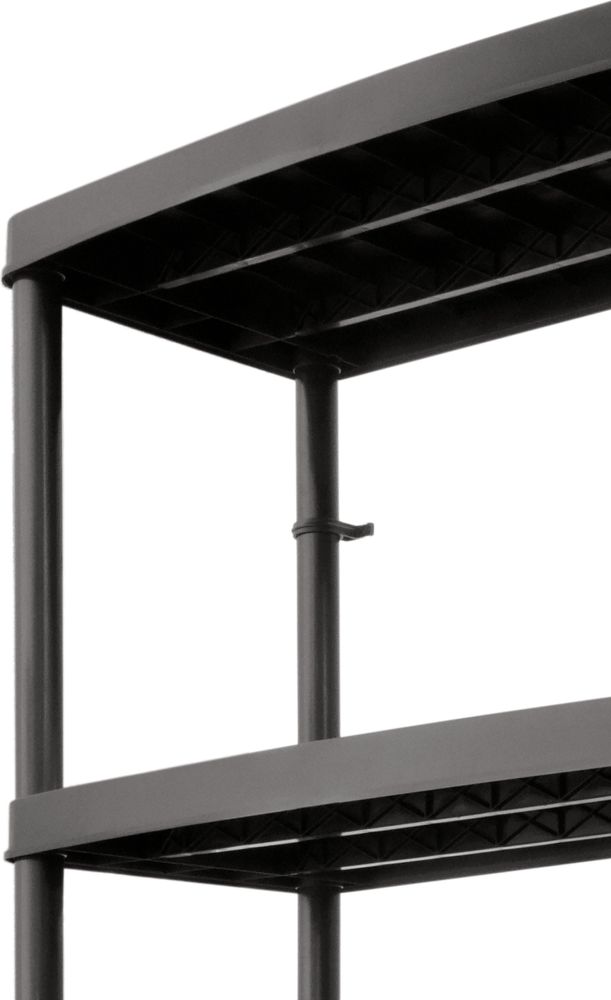 Drabest | Lagerregal - Kellerregale - Kunststoffregal 250kg -180x74x40 cm - Schwarz - Wetterfest - Einfacher Montage - Stabil und Robust