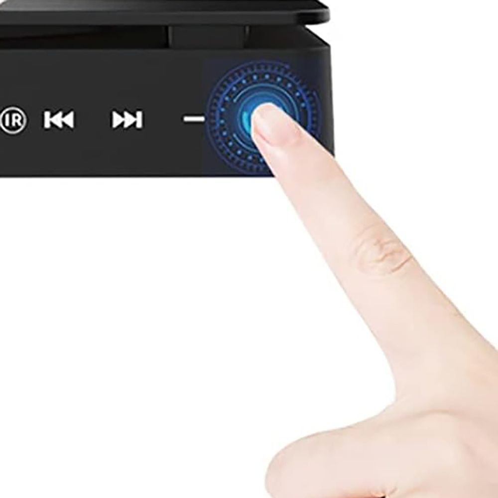 ZELURXX HD DVD-Player, VCD, tragbarer Videoplayer, Multifunktionsplayer, 1080P, Anti-Skip, mit Fernbedienung, Schwarz
