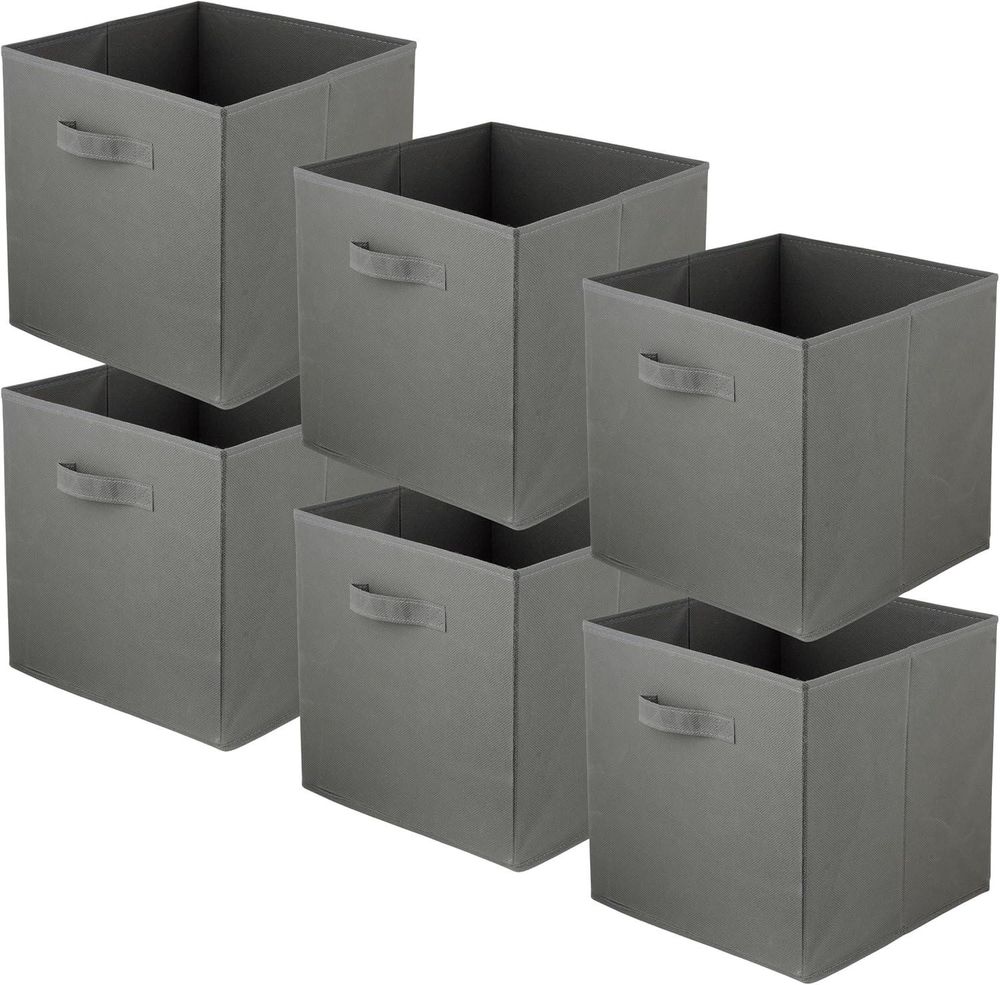 Lavita Storage Box | faltbare Aufbewahrung Boxen 31 x 31 x 31 cm | Schubladen-Organizer Box| Ordnungssysteme für Kleidung | Kleideraufbewahrung & Organisation | dunkelgrau | 6 stück
