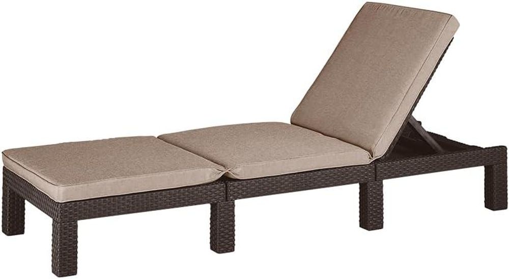 Daytona Deluxe Gartenliege, braun, Kunststoff, verstellbare Rückenlehne, 195 x 65 x 25,5 cm